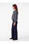High Waist Regular Fit Wide Leg Trousers with Metal Button Accessories and Pockets - 2