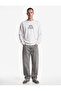 Three Threaded Ribbed Regular Fit Printed Crew Neck Long Sleeve Sweatshirt