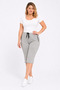 Women's Gray Large Size Side Pocket Tracksuit Capri 65n35869 - 3