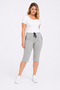 Women's Gray Large Size Side Pocket Tracksuit Capri 65n35869 - 6