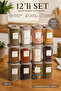 1061 12-Piece Spice Set with Locking Lid and Label - Spice Jar/Storage Container - 350ml