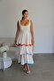Premium Cream White Layered Dress with Back Tie Detail