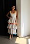 Premium Cream White Layered Dress with Back Tie Detail - 4