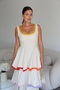 Premium Cream White Layered Dress with Back Tie Detail - 5