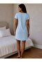 Women's Short Sleeve Patterned Nightgown Tunic - 2