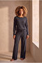 Women's Relaxed Fit Wide Leg Trousers Anthracite