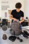 Large Size Rain-Resistant Fabric Multi-Pocket Lightweight Backpack / Patterned Green - 2