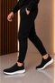 Laceless Knitwear Sports Shoes-Black-White - 2