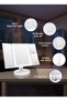 مرآة مكياج لاسلكية قابلة للطي مع إضاءة LED، تكبير 2X/3X، 3 أوضاع إضاءة ملونة، دوران 360 درجة °   مرآة تجميل قابلة للتعديل وقابلة لإعادة الشحن - 3