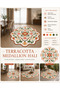 Eta Tile Flower Patterned Modern Woven Base Decorative Carpet Eta4116 - 4