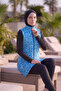 Fully Covered 3-Piece Patterned Hijab Swimsuit with Adjustable Waist and Elastic Zipper - 3