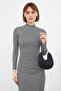 Houndstooth Patterned High Neck Dress - 2