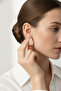 Yellow Tone Framed Cream Color Drop Bijouterie Earrings - 3