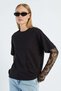 Crew Neck T-Shirt with Lace Detail on Sleeves - 3
