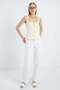 Zippered Thick Strap Peplum Blouse - 5