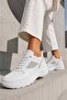 Women's Glittery, 6 cm Raised Sole, Lace-Up, Casual Sneakers - 5