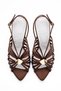 Taran Brown Satin Open Toe Buckle Detailed Caged Women's Heeled Shoes - 3