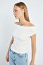 Basic Madonna Collar Slim Fit Blouse - 6