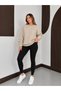 Women's Crew Neck Comfortable Wool Blend 2Nd Product 1 Tl Beige Sweatshirt - 4