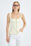Zippered Thick Strap Peplum Blouse - 6