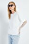 Crew Neck T-Shirt with Lace Detail on Sleeves - 5
