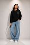 Women's Black Floral Printed Comfortable Fit Crew Neck Black Sweatshirt - 2