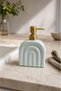Mary Decorative Minimalist Style Ceramic Soap Dispenser – with Gold Color Pump, Arch Pattern Design, 16 X 11 X 5 Cm-400 ml - 5