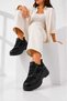 Women's Glittery, 6 cm Raised Sole, Lace-Up, Casual Sneakers - 4