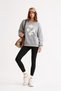 Women's Lossy Rowe Graphic Floral Printed Comfortable Fit Crew Neck Gray Sweatshirt - 2