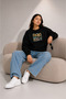 Women's Daisy Jar Graphic Printed Comfortable Fit Crew Neck Black Sweatshirt - 4