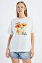 Floral Printed Crew Neck Casual T-Shirt - 2