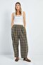 Plaid Patterned Elastic Waist Pants - 3