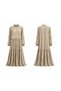 Lace-Up Dress with Ruffle Detail on the Front 330353 Beige - 2