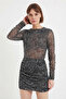 Zebra Patterned Chiffon Mini Dress - 2