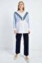 Striped Garnished Oversize Shirt - 3