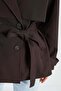 Beli Belted Double-Breasted Collar Oversize Trench Coat - 6