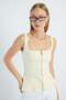 Zippered Thick Strap Peplum Blouse