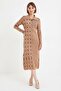 Patterned Polo Neck Knitwear Dress