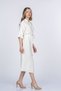 Women's Summer Ecru Armina Shoulder Tulle Detail Viscose Dress 50394 - 5