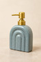 Mary Decorative Minimalist Style Ceramic Soap Dispenser – with Gold Color Pump, Arch Pattern Design, 16 X 11 X 5 Cm-400 ml - 8