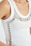 Studded Thick Strap Slim Fit Blouse - 5
