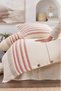 Natural Muslin Duvet Cover Set Double Size 100% Cotton 4 Pieces - Non-Ironing Anti-Sweat Striped Bohemian Set - 2