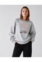 Women's Dubai City Illustration Graphic Printed Comfortable Fit Crew Neck Gray Sweatshirt - 3