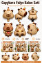 Capybara Foil Balloon Set 6 Pieces 14 Inch Capybara Themed Birthday Party Decoration - 2