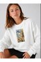 Women's Van Gogh City Brush Print Comfortable Fit Crew Neck White Sweatshirt - 2