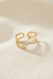 Gold Color Tailed Double Row Stone Model Women's Ring -