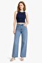 Women's crew neck flat tank top with chest support - 3