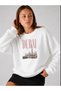 Women's Dubai City Illustration Graphic Printed Comfortable Fit Crew Neck White Sweatshirt