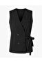 Oversize Polyviscon Vest with Tie Detail - 5