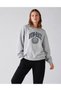 Women's Run the Race Written Printed Comfortable Fit Crew Neck Gray Sweatshirt - 2